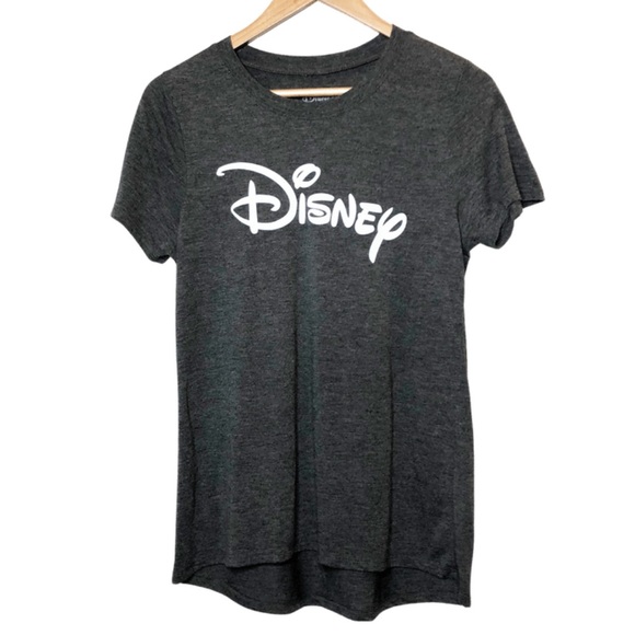 Disney Tops - Walt Disney Co. Women’s Heather Grey Short Sleeve Classic Logo Graphic Tee